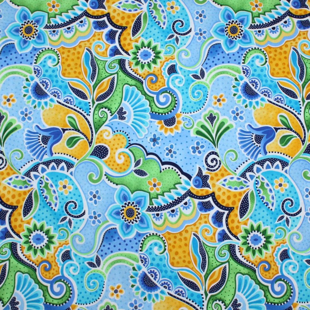 1 Yards Floral Cotton Fabric for Blank Quilting Sewing Projects